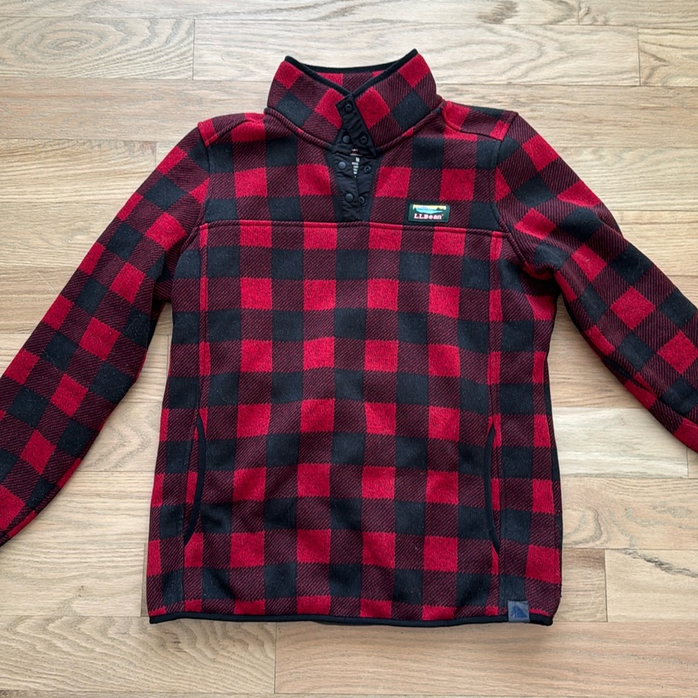 LL Bean Sweater Fleece Quarter Snap Pullover - Size M